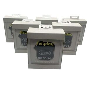 Heyday Black‎ Earbud Case Cover for AirPods Gen 1 & Gen 2 Protective New 6 pack